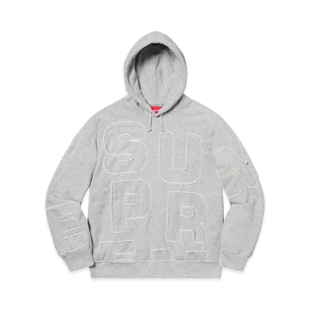 Supreme Cutout Letters Hooded Sweatshirt "Heather Grey"