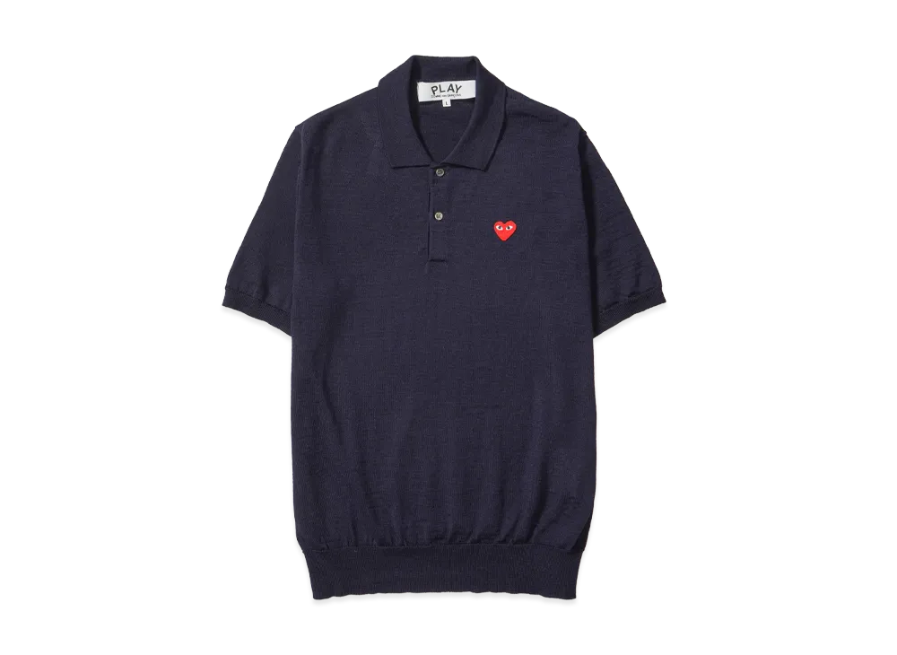 PLAY COMME des GARCONS Wool Polo Shirt "Navy Blue"
