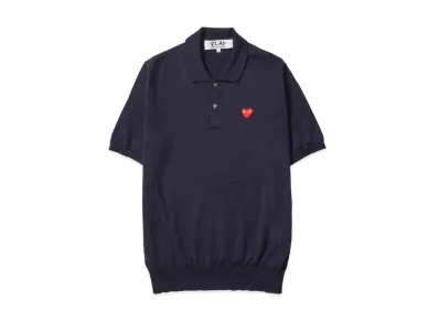 PLAY COMME des GARCONS Wool Polo Shirt "Navy Blue"
