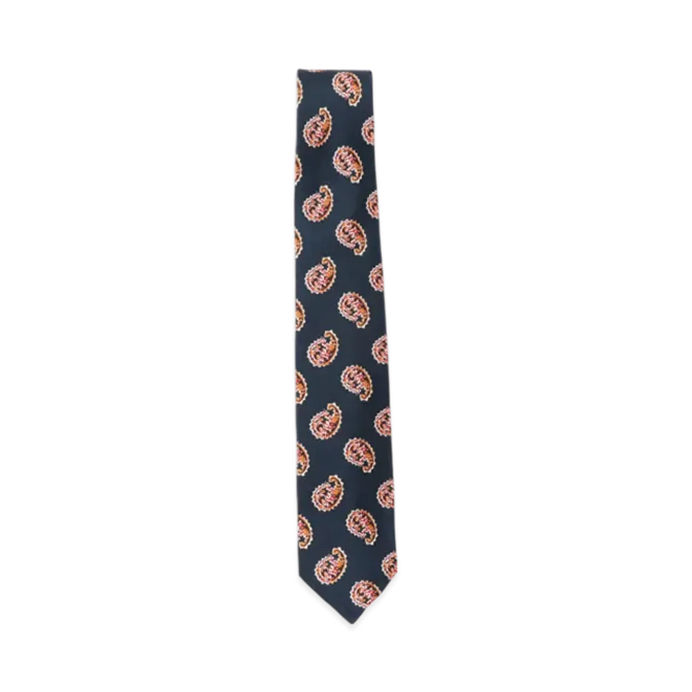 BEAMS Silk Tie Paisley Print "Navy"