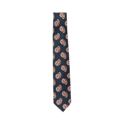 BEAMS Silk Tie Paisley Print "Navy"