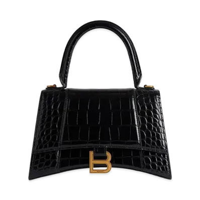 BALENCIAGA Women's Hourglass Handbag Small "Black"