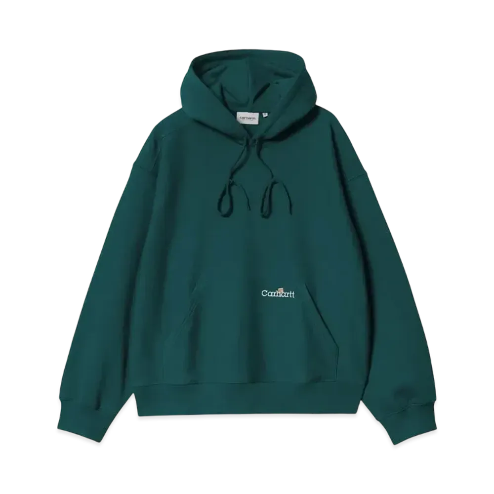 Carhartt WIP Hooded Label Script Sweat "Malachite"