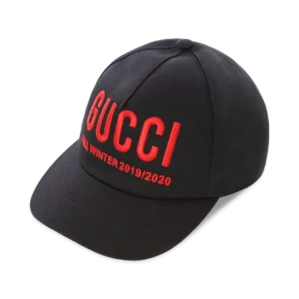 GUCCI Embroidery Baseball Cap "Black/Red"