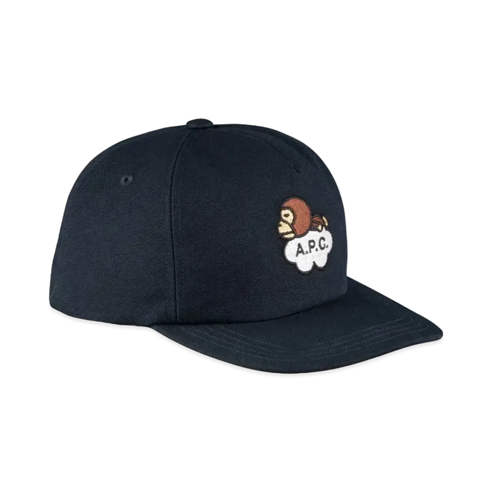 A BATHING APE x APC MILO COTTON CAP "Navy"