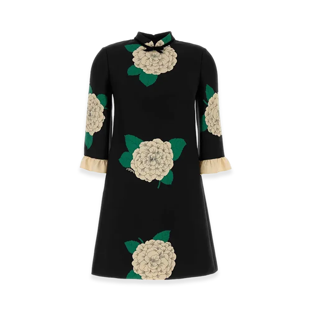 Valentino Women's Wool Blend Dress "Printed/Floral"