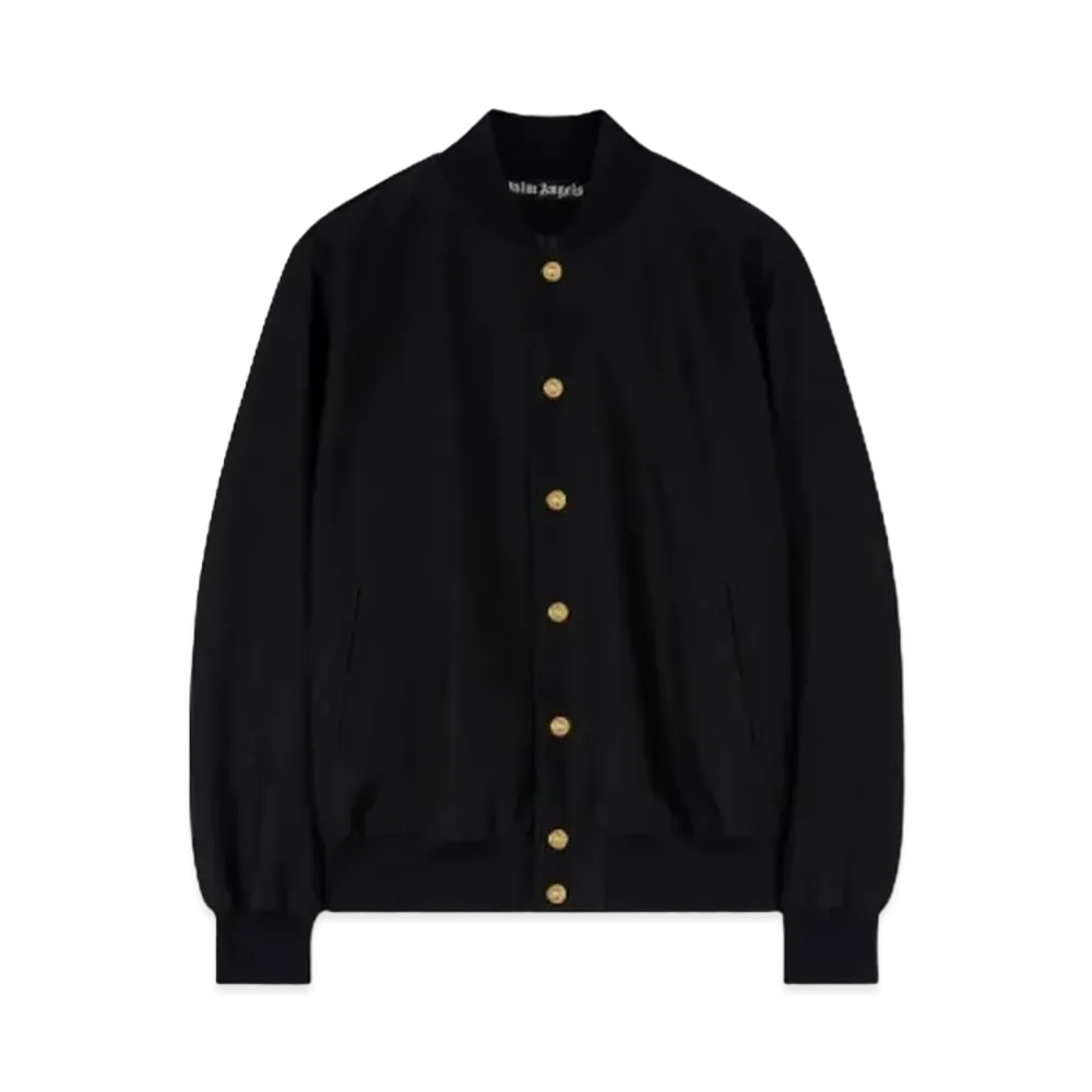 PALM ANGELS Logo Varsity Jacket "Navy Blue"