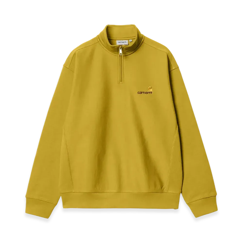 Carhartt WIP Half Zip American Script Sweatshirt "Golden Olive"