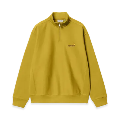Carhartt WIP Half Zip American Script Sweatshirt "Golden Olive"