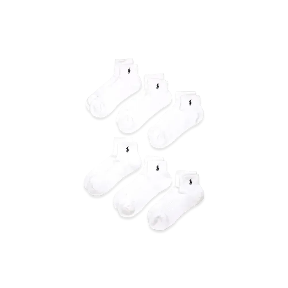 Polo Ralph Lauren 6 Pack Casual Quarter Socks "White"