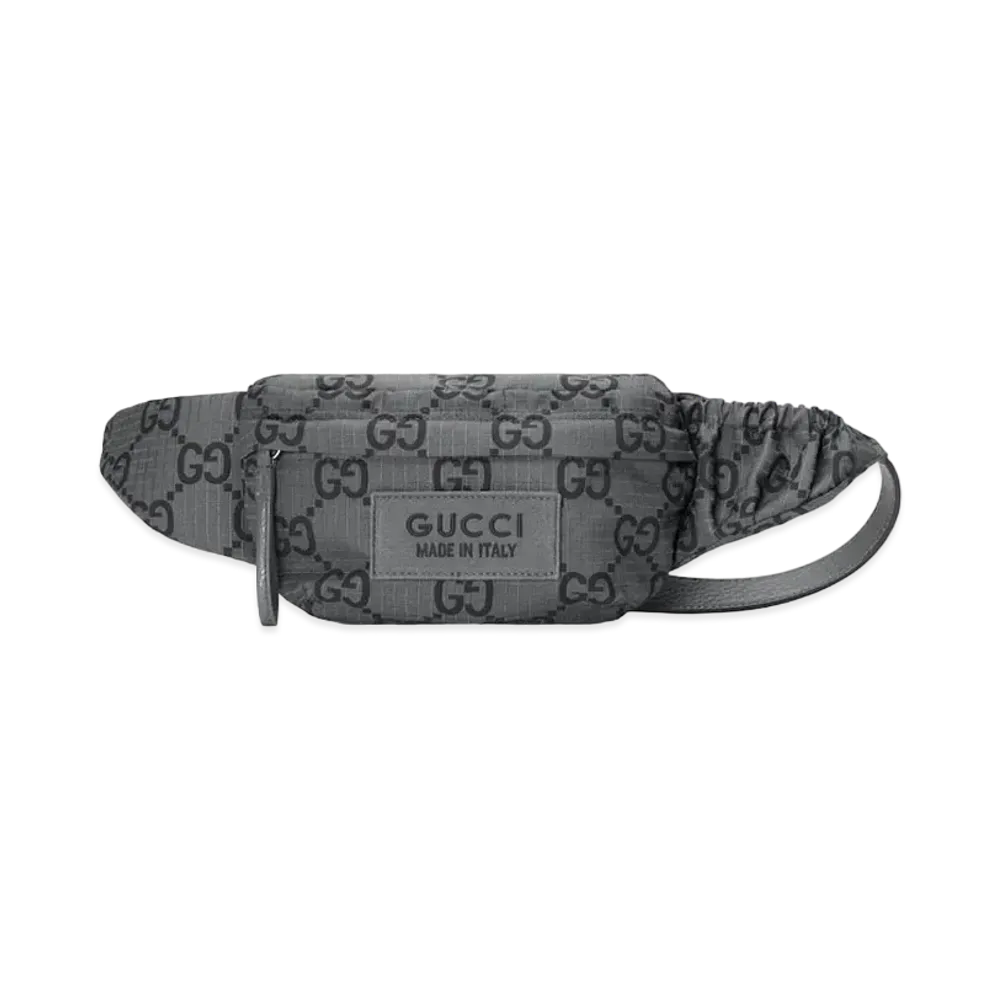 GUCCI Large GG Ripstop Belt Bag "Dark Grey/Black"
