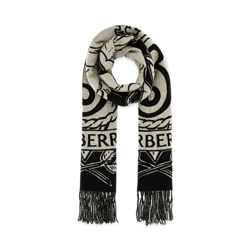 Burberry Embroidered Cashmere Scarf "Checked"