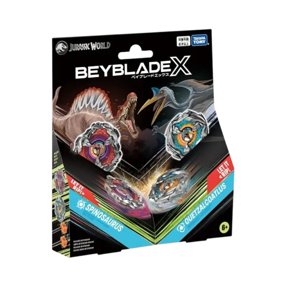 TAKARA TOMY "BEYBLADE X" BX-00 Jurassic World Spinosaurus/Quetzalcoatlus (B4 Store Exclusive)