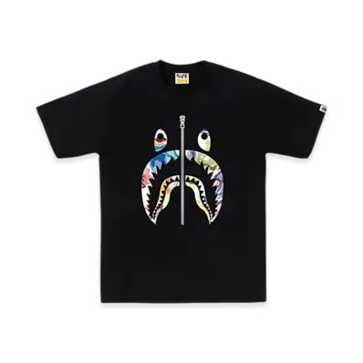A BATHING APE Art Camo Shark Tee "Black"