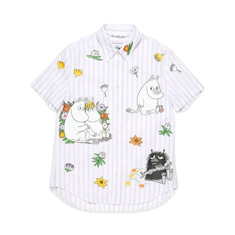 Acne Studios x Moomin Short Sleeve Shirt "White/Rose Pink"