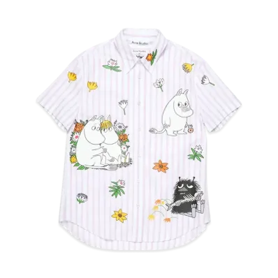 Acne Studios x Moomin Short Sleeve Shirt "White/Rose Pink"