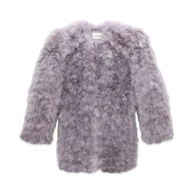 Saint Laurent Women's Feather Coat in Marabou "Lilas"