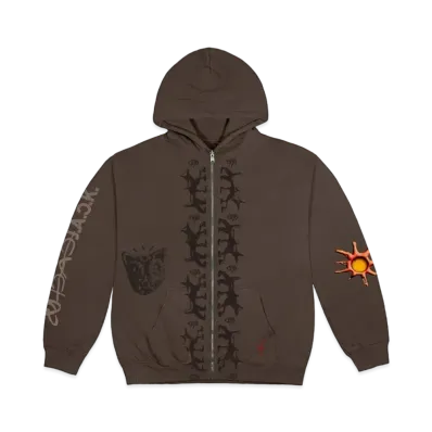 Travis Scott Cactus Jack REVERSE DOG ZIP UP HOODIE "Dark Brown"
