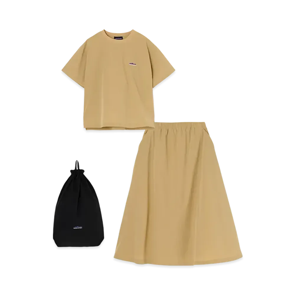 THOUSAND MILE Short Sleeve T-Shirt & Skirt Set "Beige"