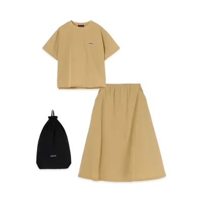THOUSAND MILE Short Sleeve T-Shirt & Skirt Set "Beige"
