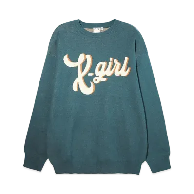 X-Girl Logo Jacquard Knit Top "Blue"