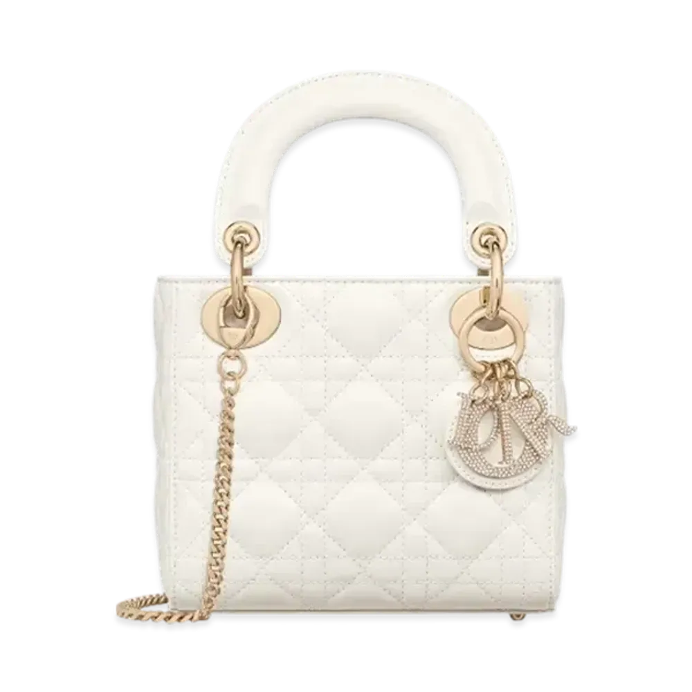 Dior Mini Lady Dior Bag Cannage Lambskin "Latte"