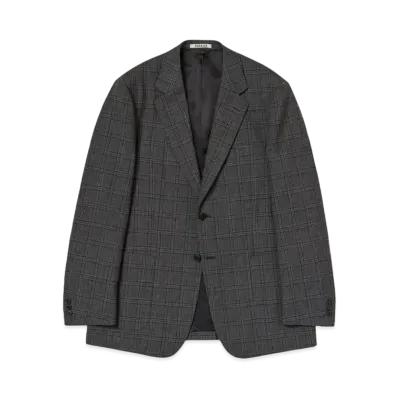 AURALEE Bluefaced Wool Check Jacket "Charcoal Check"