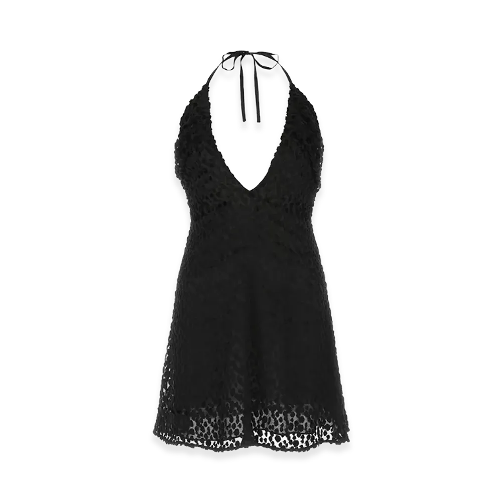 Saint Laurent Women's Crepe Mini Dress "Black"