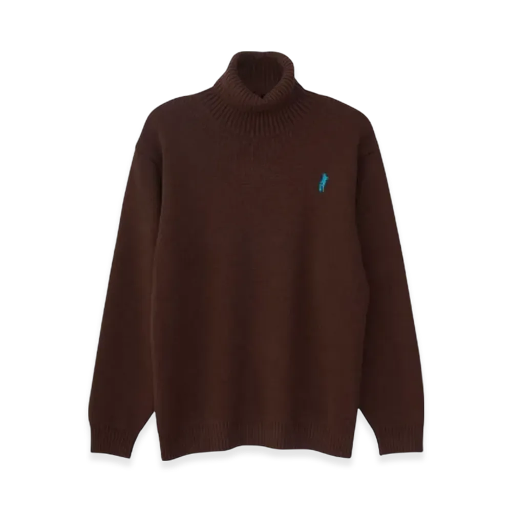 HYSTERIC GLAMOUR Hysteric Times Embroidered Turtleneck Sweater "Brown"