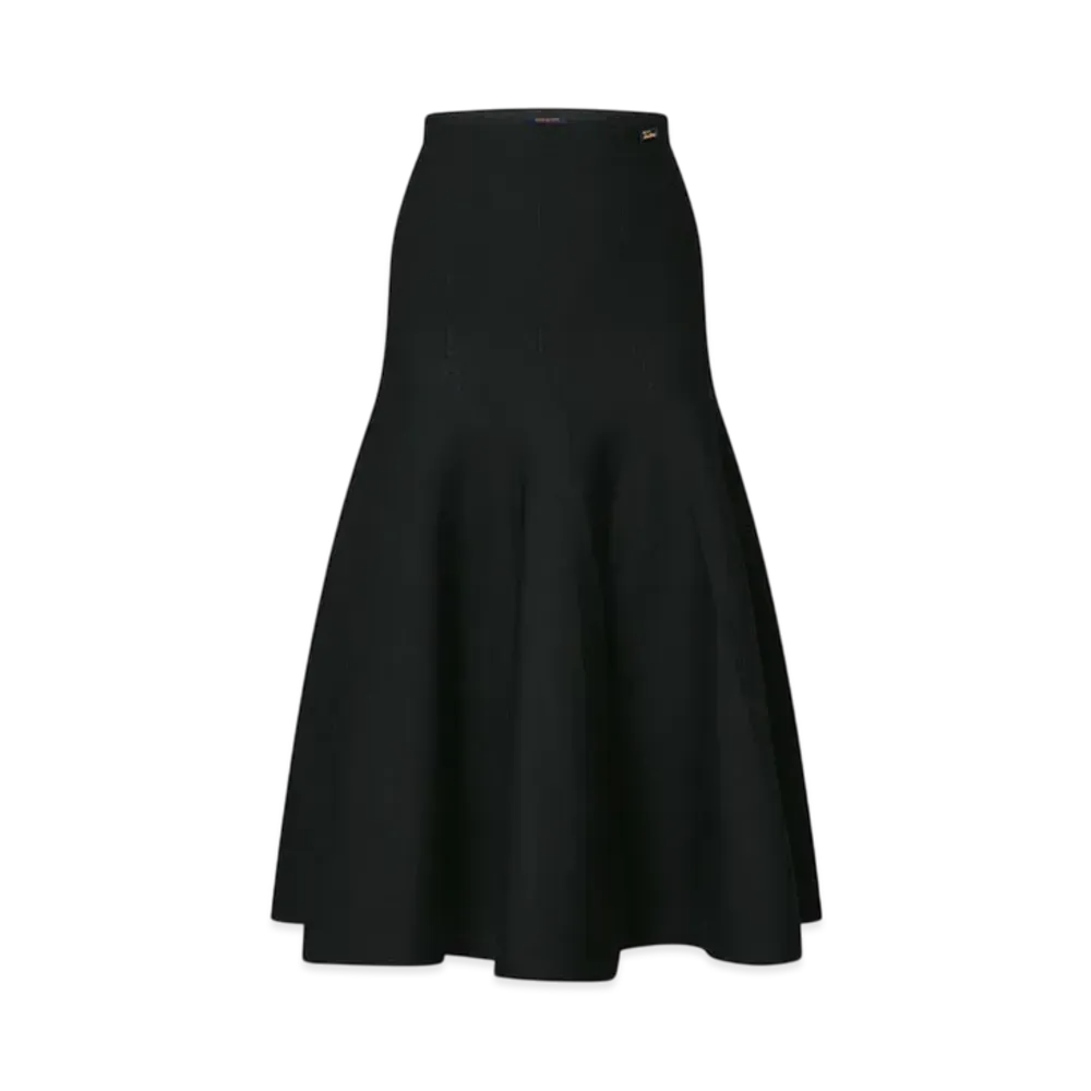 Louis Vuitton Godet Knit Skirt "Noir"