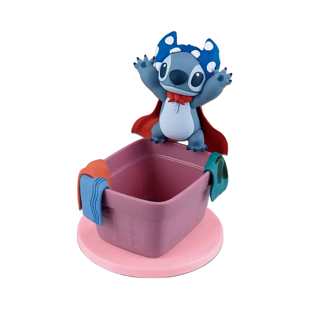 BANDAI "Ichiban Kuji" -Stitch Every day with you!- B Prize Leave the laundry to me! Figure