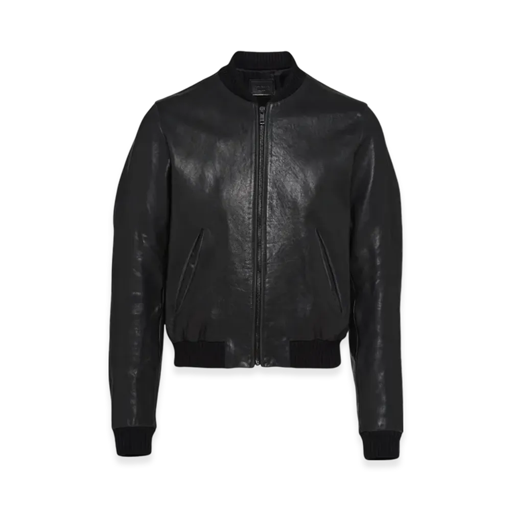 PRADA Leather Bomber Jacket "Black"
