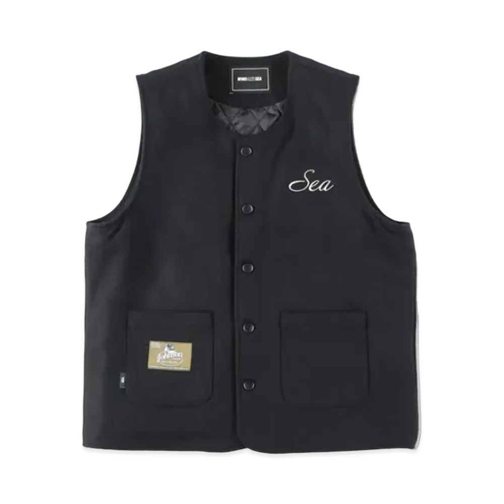 WIND AND SEA x Johnson Woolen Mills Wool Vest "Black"