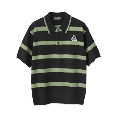 HYSTERIC GLAMOUR Super Hys Patch Polo Shirt "Black"