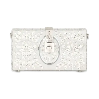 Dolce&Gabbana Dolce Box Clutch Resin Glass & Race "Silver"