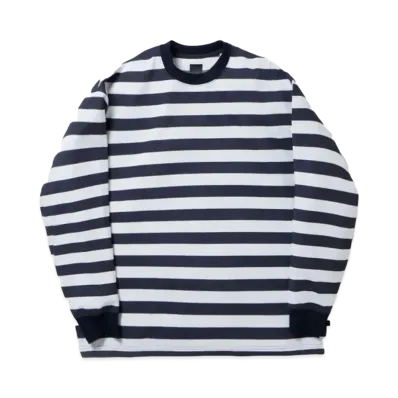 DAIWA PIER39 Tech Drawstring Border L/S Tee "White x Navy"