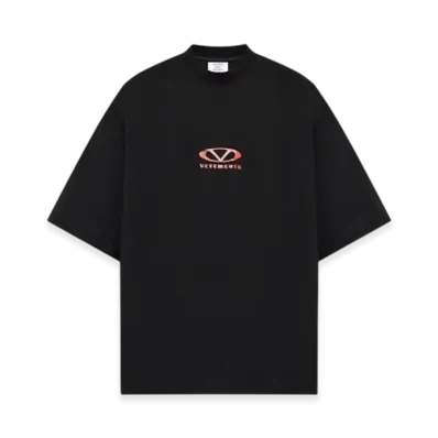 VETEMENTS Oval Logo Cropped Boxy T-Shirt "Black"