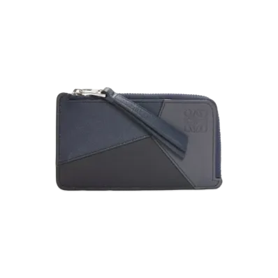 LOEWE Puzzle Coin Card Holder Classic Calf "Deep Navy/Anthra Site"