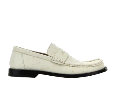 LOEWE Women's Leather Campo Loafers "Ecru"