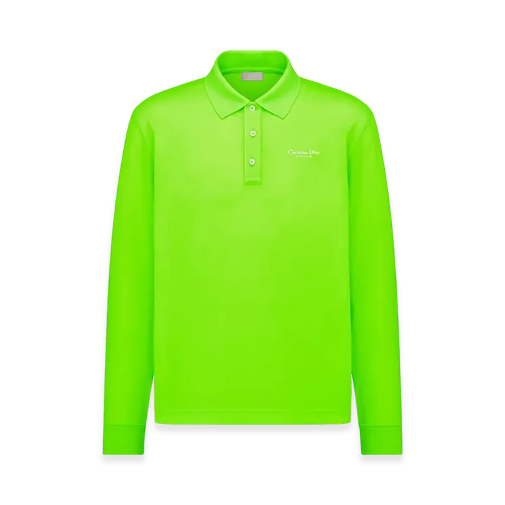 Dior Christian Dior Couture Technical Pique Polo Shirt "Fluorescent Green"