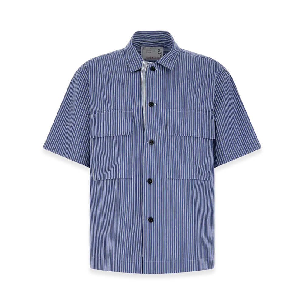 sacai Striped Short Sleeve Shirt "Blue"