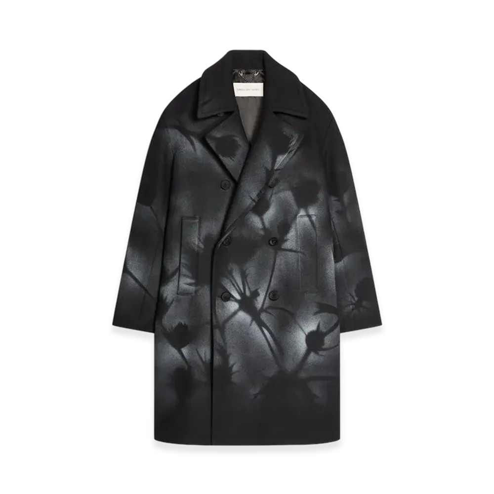 DRIES VAN NOTEN Wool Caban Coat "Black"