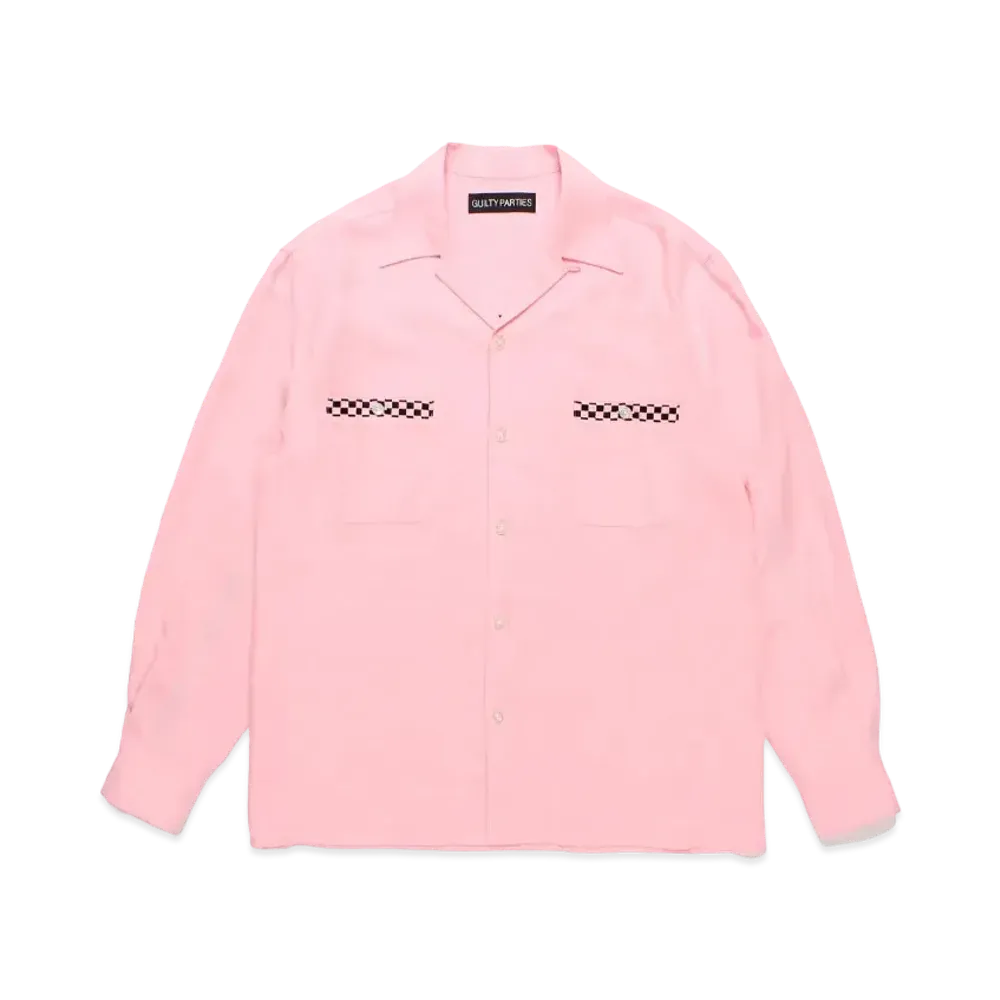 WACKO MARIA Switching 50's Open Collar Shirt "Pink"