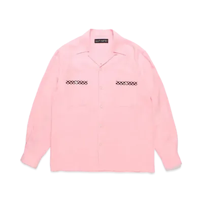WACKO MARIA Switching 50's Open Collar Shirt "Pink"