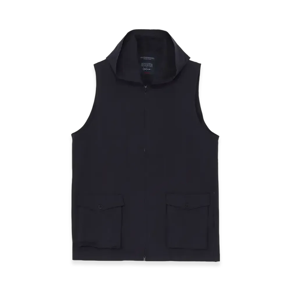 Yohji Yamamoto POUR HOMME Regulation Jersey Hooded Zipper Vest "Navy"