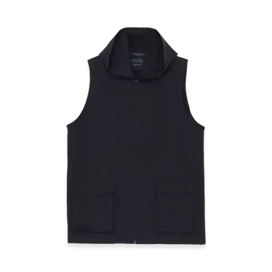 Yohji Yamamoto POUR HOMME Regulation Jersey Hooded Zipper Vest "Navy"