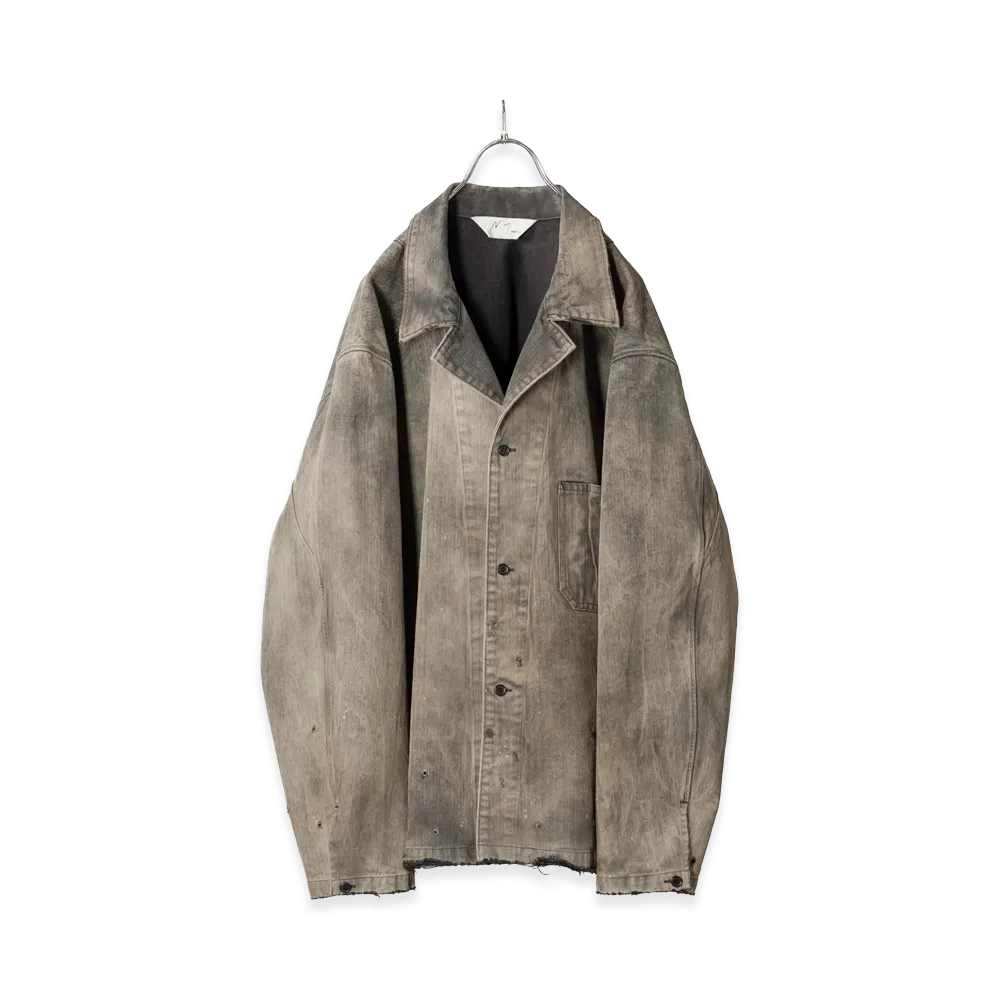 ANCELLM Herringbone Work Shirt "Black"