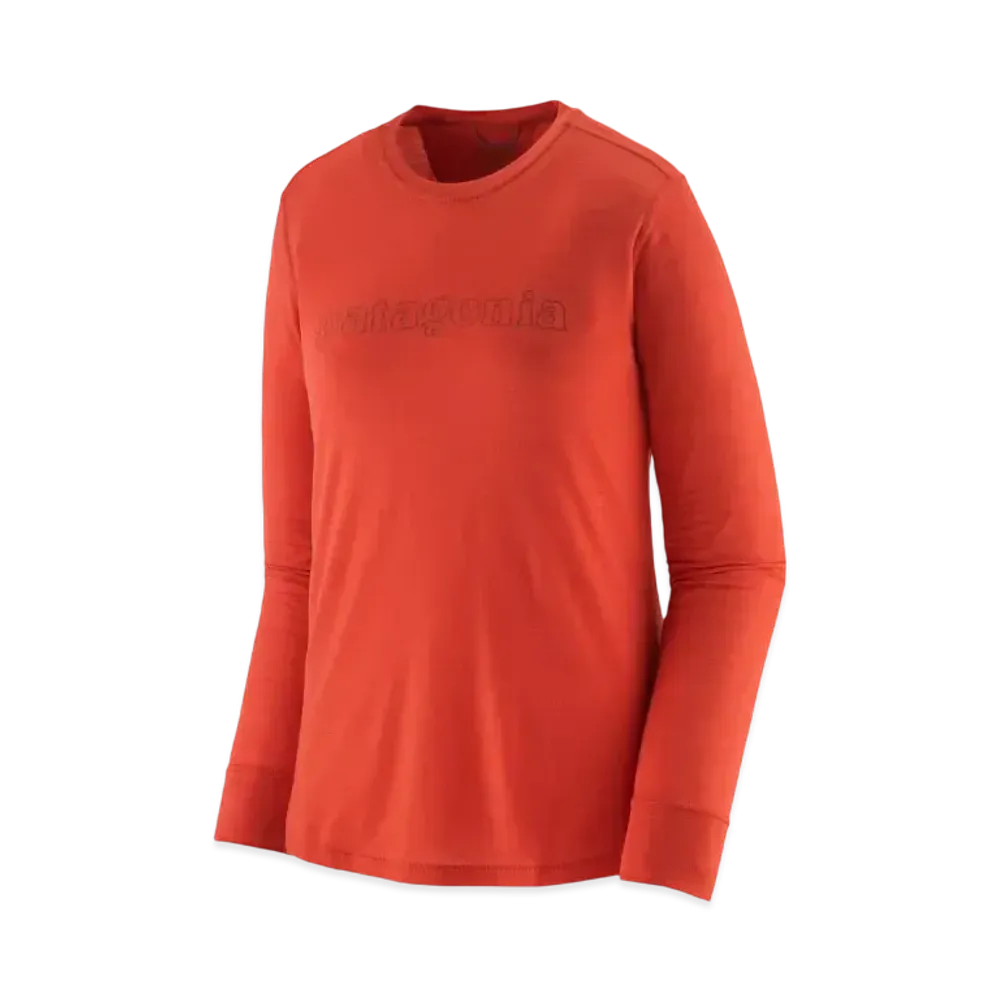 Patagonia Women's Longsleep Capilene Cool Merino Blend Graphic Shirt "Red"