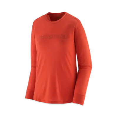 Patagonia Women's Longsleep Capilene Cool Merino Blend Graphic Shirt "Red"