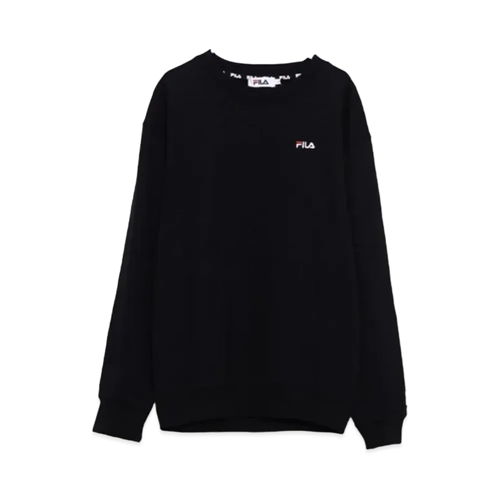 FILA One Point Big Silhouette Embroidered Logo Sweatshirt Sweatshirt Fleece "Black"